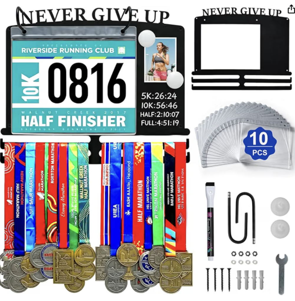 Porte Medaille Accrocher Médaille Running avec 10 Protections Vinyle
